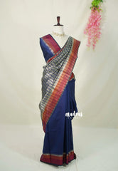 Taupe Grey and Blue - Half and Half Tissue Tansui Silk Saree - Best for Night Reception | Birthday party