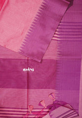 Rose Pink - Tansui silk plain body  with temple border