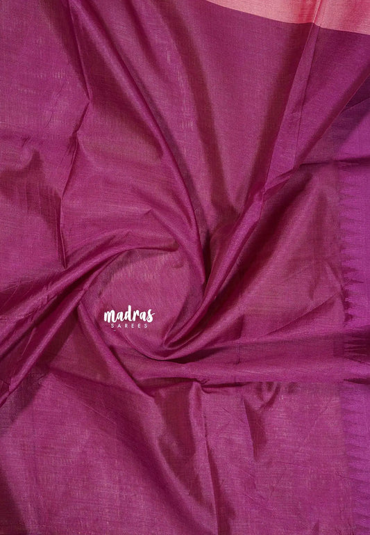 Rose Pink - Tansui silk plain body  with temple border