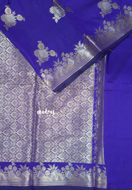 Violet Glow - Thendral - Soft Kanchi semi silk with Silver Zari