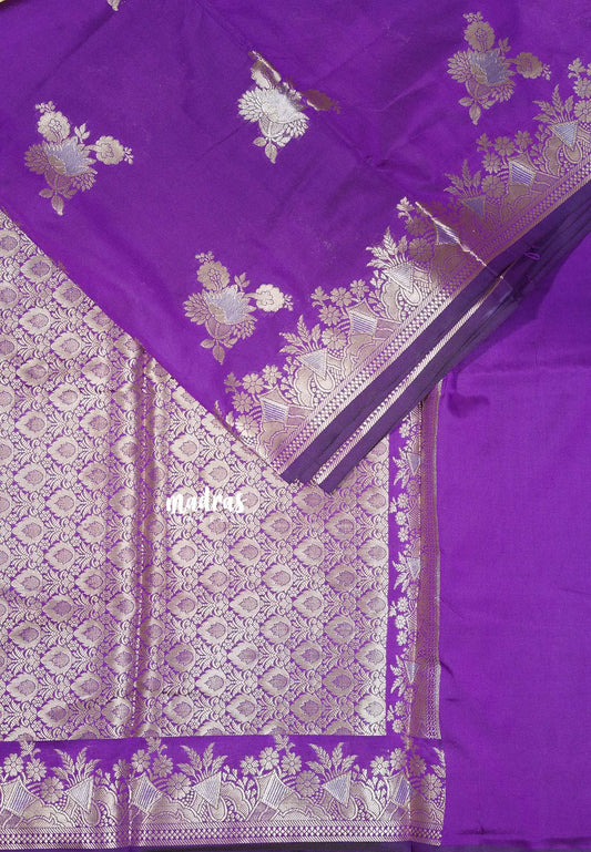 Magenta Glow - Thendral - Soft Kanchi semi silk with Silver Zari