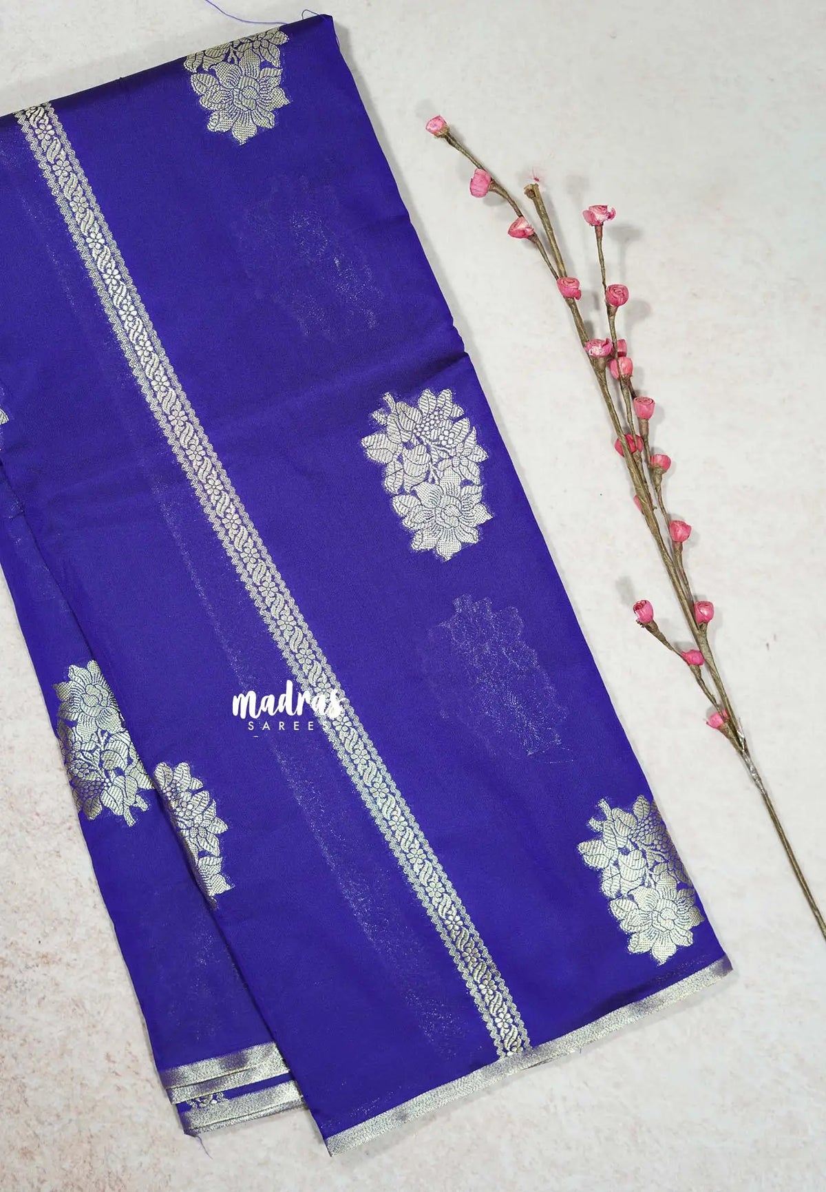Violet Purple - Thendral - Soft Kanchi semi silk with Silver Zari