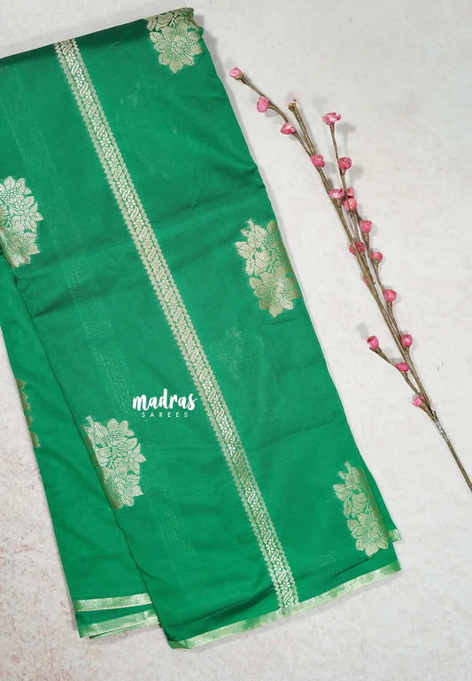 Grace Green - Thendral - Soft Kanchi semi silk with Silver Zari