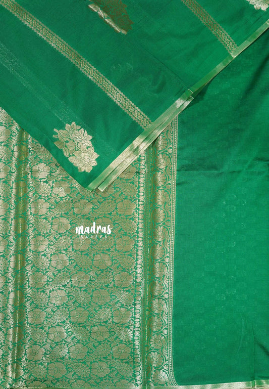Grace Green - Thendral - Soft Kanchi semi silk with Silver Zari