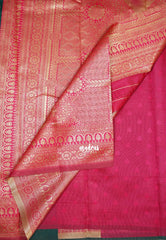 Dark Green-D5 - Thendral - Kanchi Art Silk Saree with Flower Border and Buttas - Perfect for Festive Wear