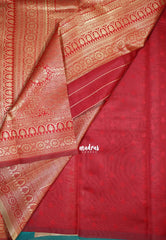 Aqua Green-D5 - Thendral - Kanchi Art Silk Saree with Flower Border and Buttas - Perfect for Festive Wear