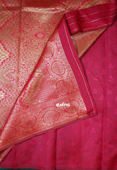 Emerald Green - Thendral - Kanchi Art Silk Saree with Leaf Border and Buttas - Perfect for Wedding Functions