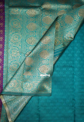 Jamun Purple-D8 - Thendral - Kanchi Art Silk Saree with Flower Border and Buttas - Perfect for Wedding Functions