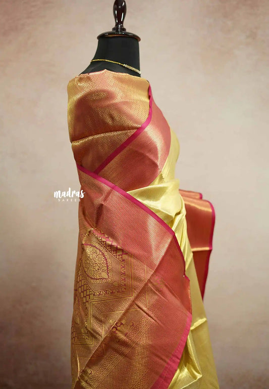 Thendral - Kanchi tissue silk Saree Ambani wedding Jyothika inspired - Gold