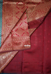 Green-D3 - Thendral - Kanchi Art Silk Saree with Flower Border and Buttas - Perfect for Festive Wear