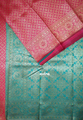 Reddish Pink-D3 - Thendral - Kanchi Art Silk Saree with Flower Border and Buttas - Perfect for Festive Wear