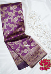 Jamun Pueple-D7 - Thendral - Kanchi Art Silk Saree with Kodi Flower Border - Perfect for Wedding Functions