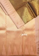 Thendral - Kanchi semi silk Saree vanasingaram with temple border - Brown with peach border