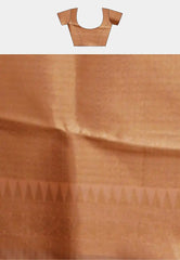 Thendral - Kanchi semi silk Saree vanasingaram with temple border - Brown with peach border