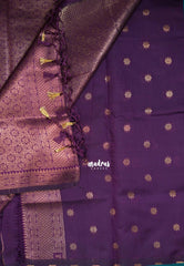 Teal Blue - Thendral - Kanchi Semi Silk Small Border with Contrast Pallu and Blouse - Best for Pooja Functions | Diwali Festive