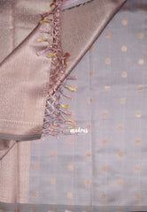 Coffee Brown - Thendral - Kanchi Semi Silk Small Border with Contrast Pallu and Blouse - Best for Pooja Functions | Diwali Festive