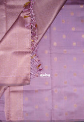 Dark Jamun Purple - Thendral - Kanchi Semi Silk Small Border with Contrast Pallu and Blouse - Best for Pooja Functions | Diwali Festive