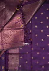 Peacock Blue - Thendral - Kanchi Semi Silk Small Border with Contrast Pallu and Blouse - Best for Pooja Functions | Diwali Festive