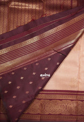 Powder Peach - Thendral - Kanchi Semi Silk Zari Checks Weaving with Temple Sculpture Weaving Border - Best for Pooja Functions