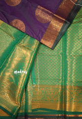 Thendral - Kanchi semi silk Saree round buttas - Purple