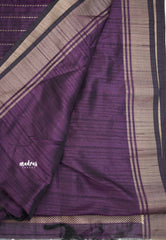 Thulasi - Semi raw silk with stripes weaving - Purple