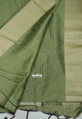 Thulasi - Semi raw silk kantha stitch weaving - Pastel green