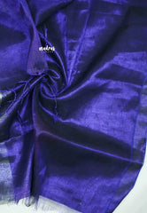 Soft Purple and silver Half and Half Tissue khadi