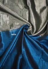 Soft Blue and silver Half and Half Tissue khadi