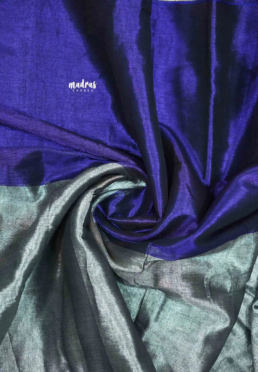 Soft Purple and silver Half and Half Tissue khadi