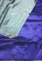 Soft Purple and silver Half and Half Tissue khadi