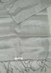 Silver Tissue khadi with Kolam Embroidery (Unstitched) Blouse combo