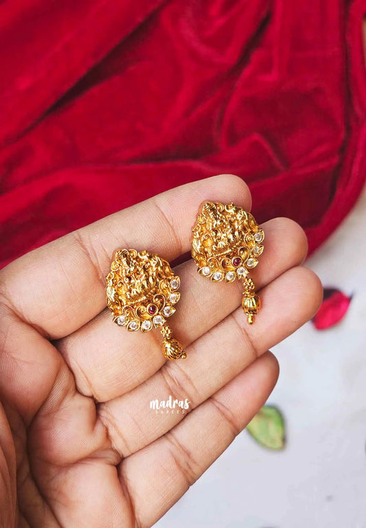 Aimpon - Traditional Temple Lakshmi Statement Earrings