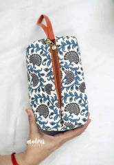 Block Printed Toiletry Bag / Utility pouch / Makeup bag - (Set of 4) design 2