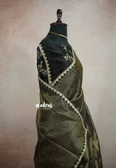 Trisha Organza saree full zari weaving with work blouse - Black