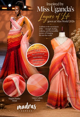 Shades of Orange - Layers Of Life - Pragathi - Linen Cotton Saree with Divine Pallu - Perfect for Office Wear | Casual Wear