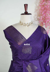 Royal Purple - Vadhanam - Jute Tussar Silk Saree with Buttas and Rich Pallu - Best for Office Wear | Casual Wear