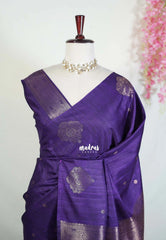 Royal Purple - Vadhanam - Jute Tussar Silk Saree with Buttas and Rich Pallu - Best for Office Wear | Casual Wear