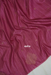 Mulberry Pink - Vadhanam - Jute Tussar Silk Saree with Buttas and Rich Pallu - Best for Office Wear | Casual Wear