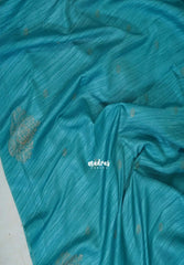 Turquoise Blue - Vadhanam - Jute Tussar Silk Saree with Buttas and Rich Pallu - Best for Office Wear | Casual Wear