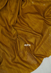 Mustard Yellow - Vadhanam - Jute Tussar Silk Saree with Buttas and Rich Pallu - Best for Office Wear | Casual Wear