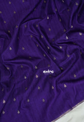 Violet Purple - Jute Tussar Silk Saree with Stripes Texture and Tissue Blouse - Best for Office Wear | Casual Wear