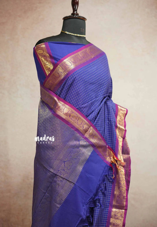 vaibhogam 120 count Pure mercerized silk cotton - Violet blue