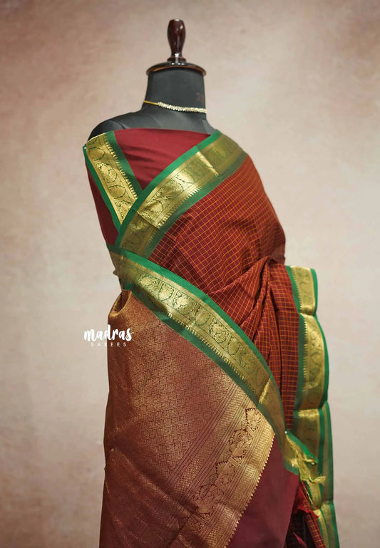 vaibhogam 120 count Pure mercerized silk cotton - Deep Maroon