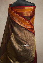 Honey brown - vaibhogam 120 count Pure mercerized silk cotton muthukattam rettapet border