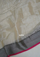(PRE-BOOKING) Silver Ivory - Vani Bhojan - Soft Tissue khadi - Perfect for Haldi / Mehendi / Reception