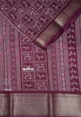 Wine Red - Light weight Vasundra sillk with warli prints
