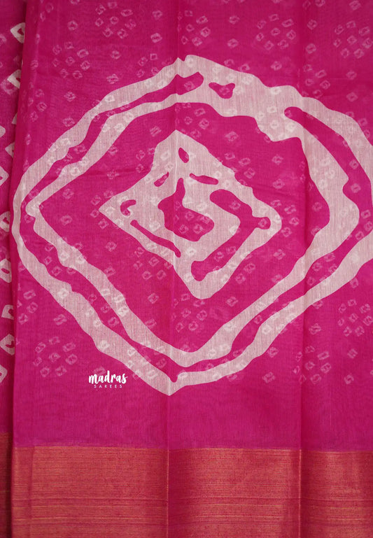 Vijay Tv serial hit Fancy cotton sarees - Magenta pink