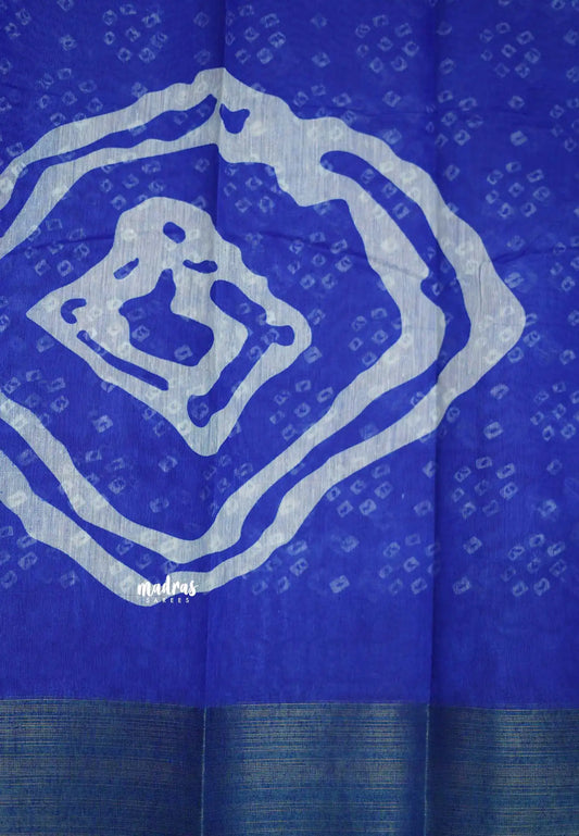 Vijay Tv serial hit Fancy cotton sarees - Ink Blue