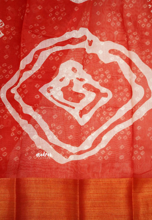 Vijay Tv serial hit Fancy cotton sarees - Red