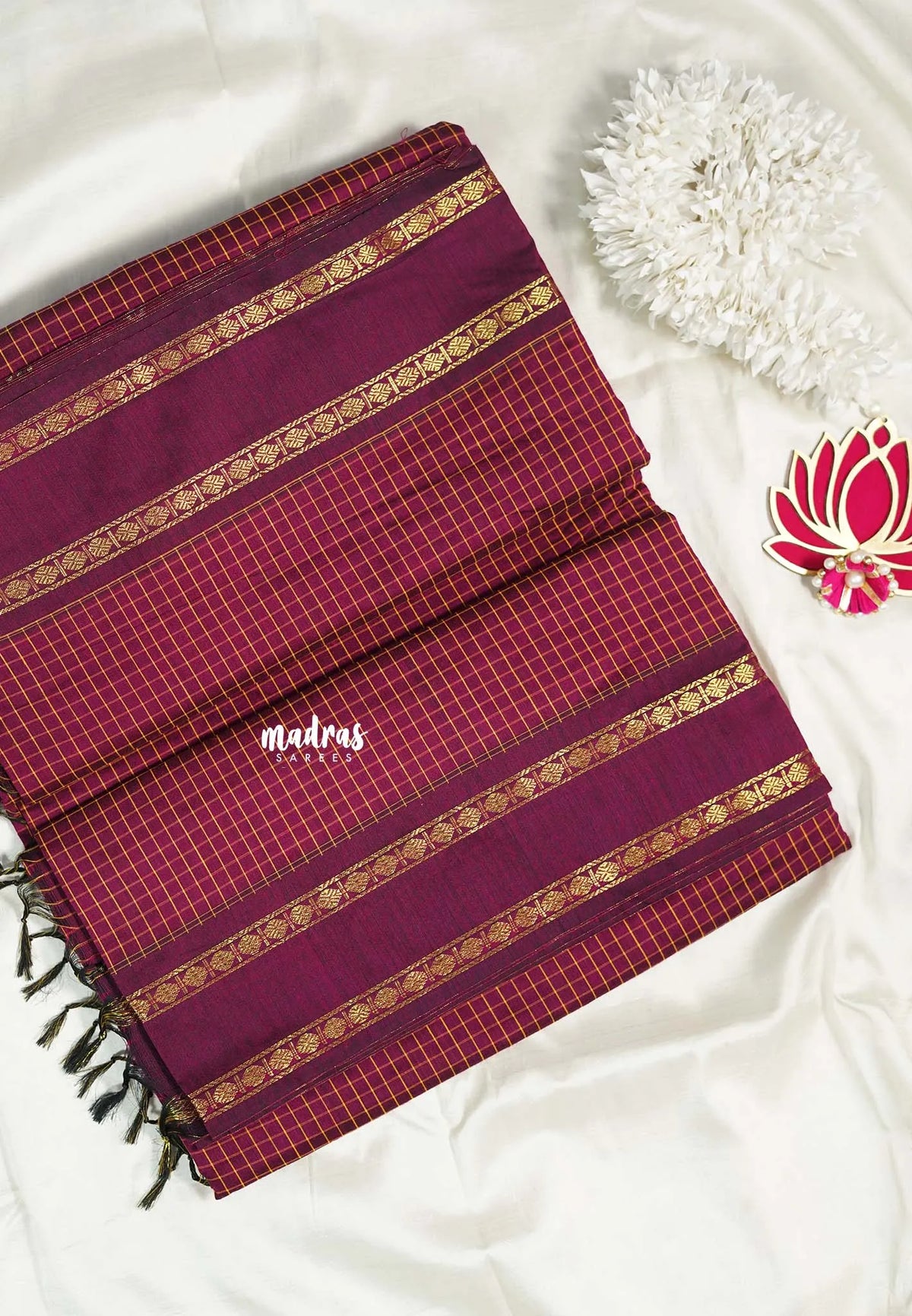 Beet pink - Vintage Gadwal silk cotton - best for temple visit